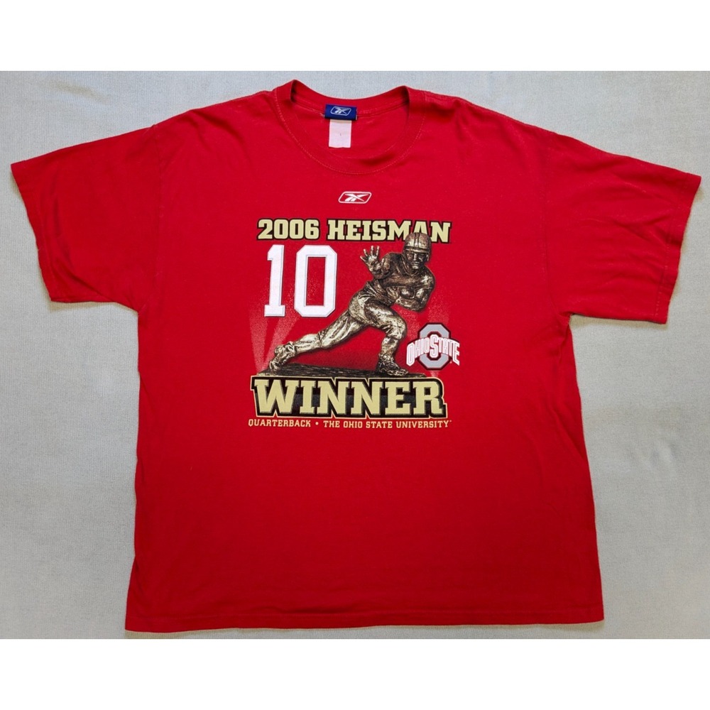 Vintage Ohio State Buckeyes Shirt Mens XL Red Reebok Football Y2K Troy Smith OSU